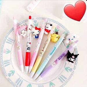 Japanese Kawaii Ink Gel Pens: My Melody, Hello Kitty, Pochacco, Pompompurin, Cin